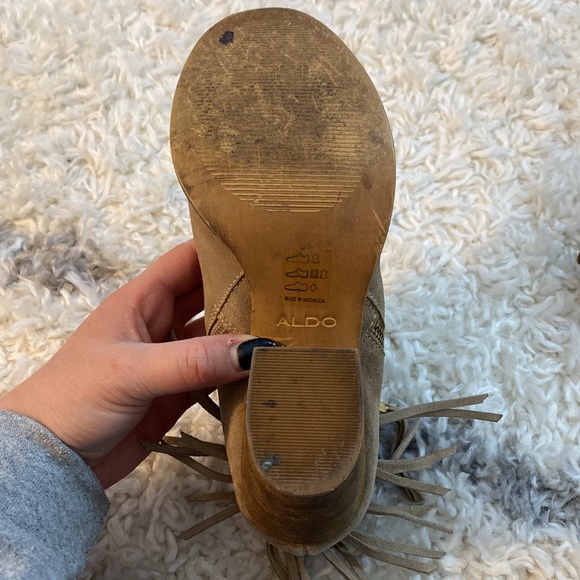 Size 8.5 Aldo Fringe Block Heeled Bootie - Picture 10 of 12